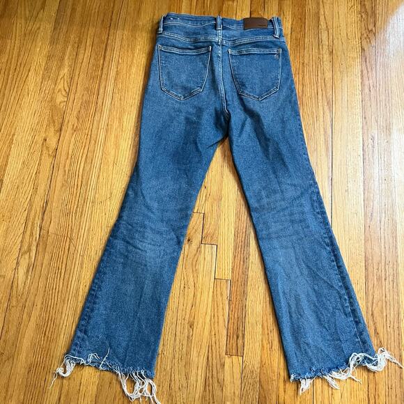Madewell Jeans Womens 26 Cali Demi Boot Blue Denim Raw Hem - Picture 4 of 12